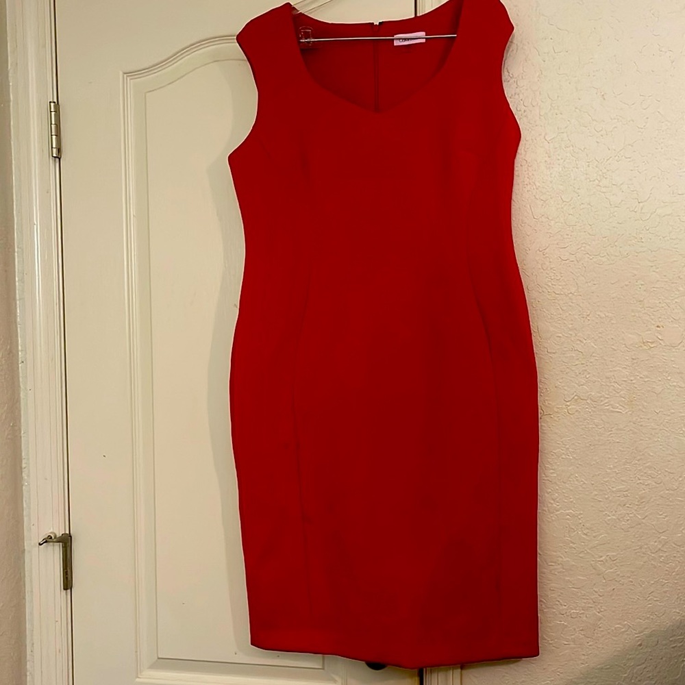 Calvin Klein sleevless red dress size 14